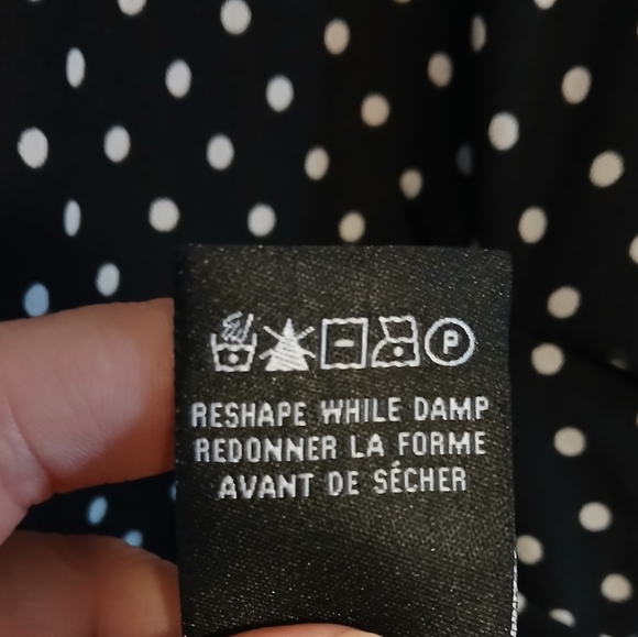 Le Château Polka Dot Ruched Wiggle Dress XL Black White Pin Up Rockabilly - Picture 8 of 9